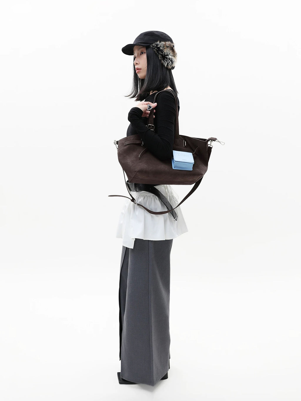 [cn | pre-order] jandress gallini velvet shoulder tote bag - medium size