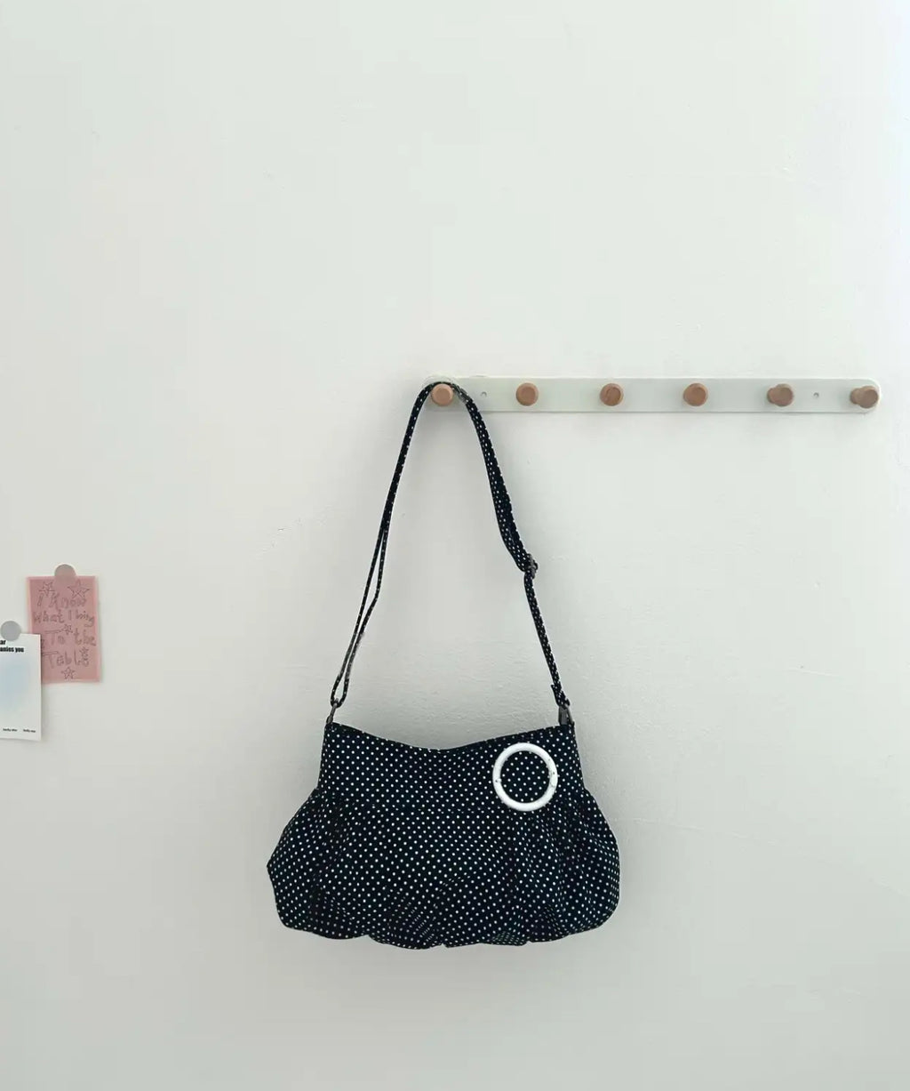 [cn | pre-order] polka dot bubble shoulder hobo bag