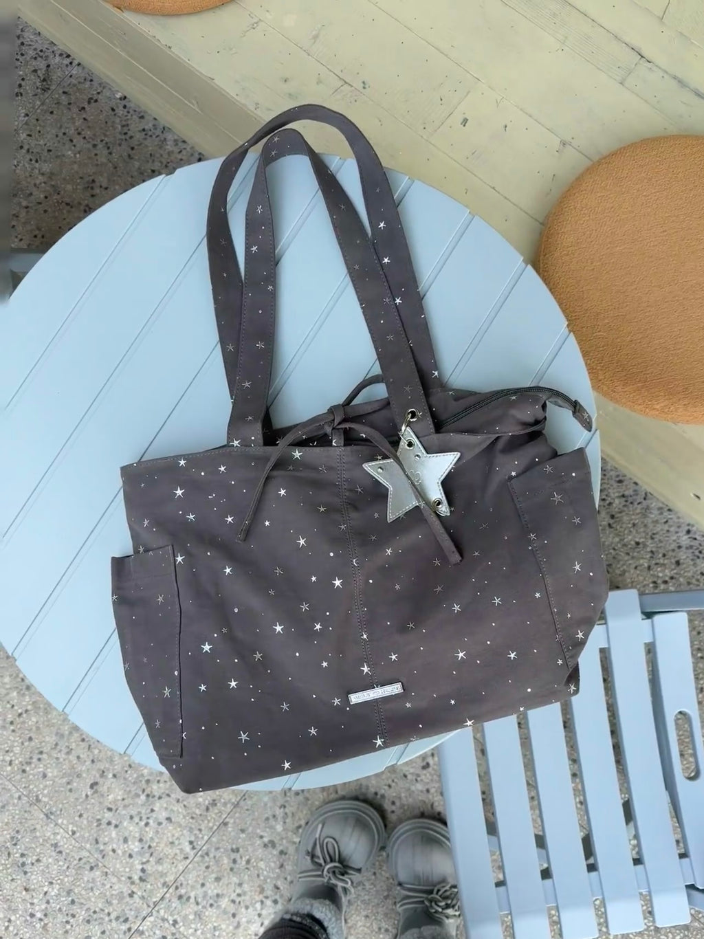 [cn | pre-order] girl's heart polka star canvas tote bag