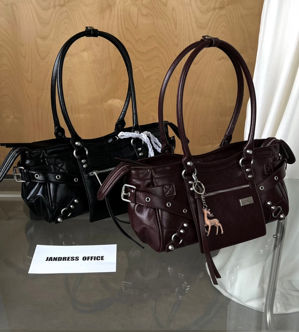 [cn | pre-order] jandress horricks rivet underarm motorcycle shoulder bag