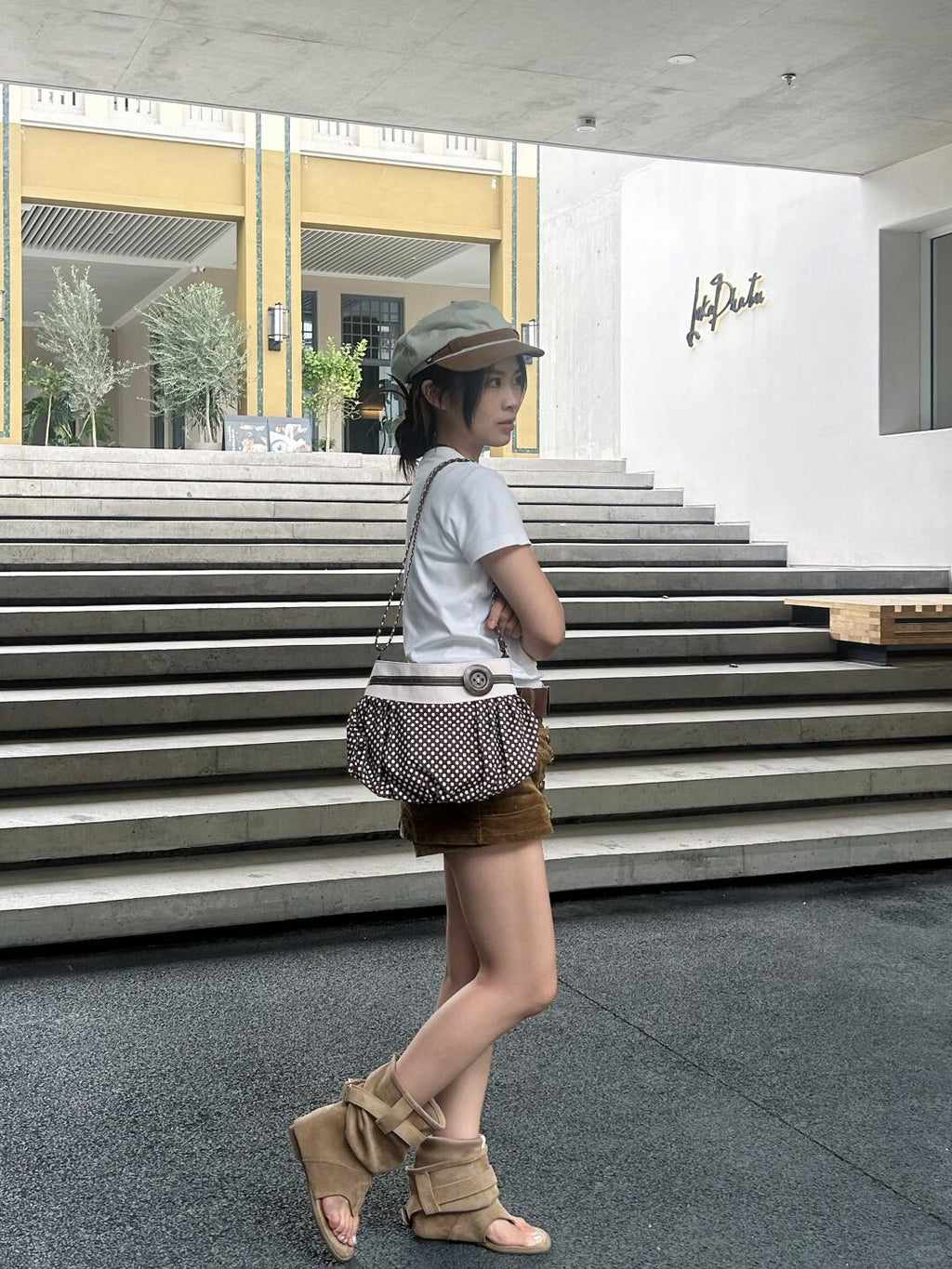 [cn | pre-order] polka dot bubble shoulder hobo bag