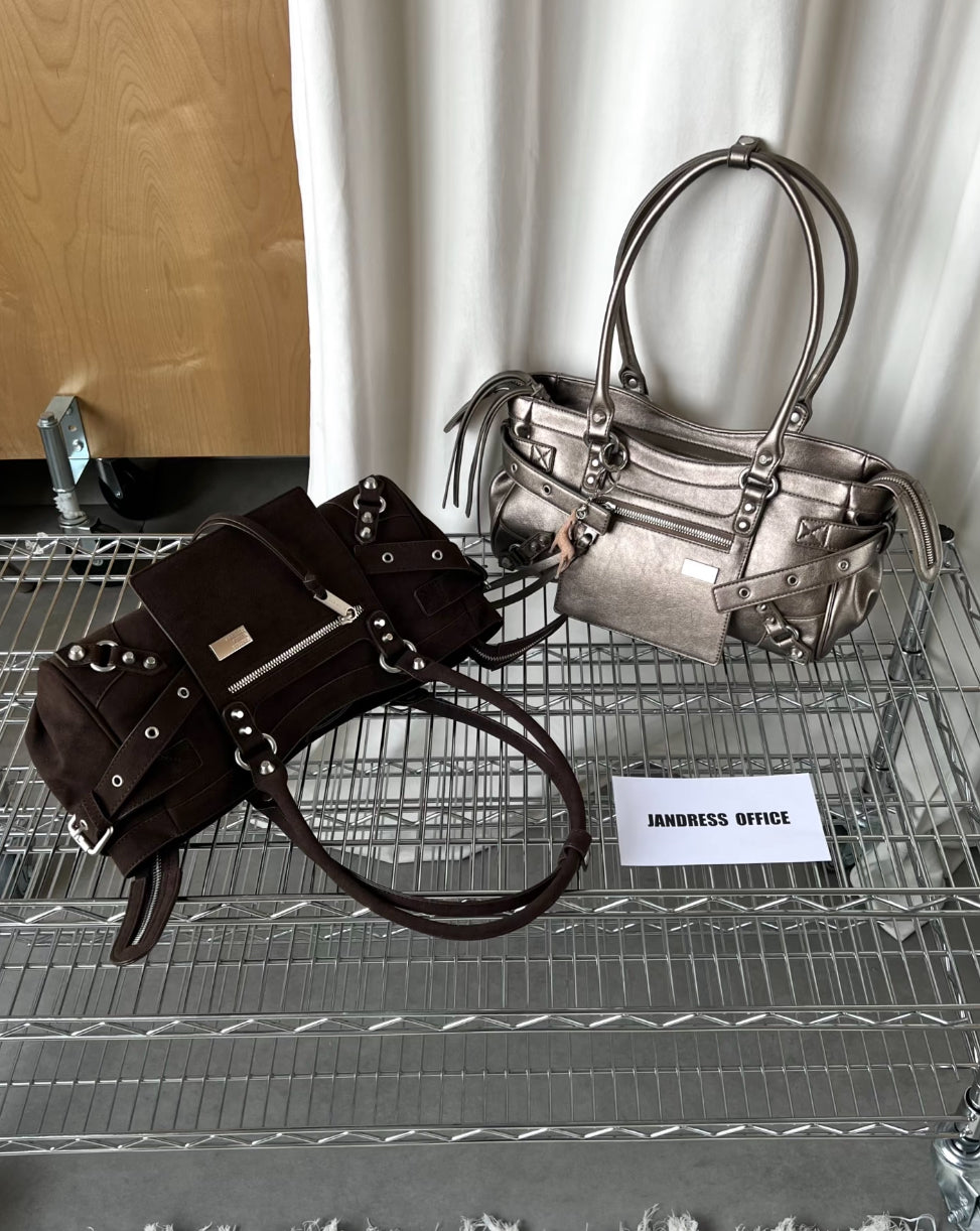 [cn | pre-order] jandress horricks rivet underarm motorcycle shoulder bag