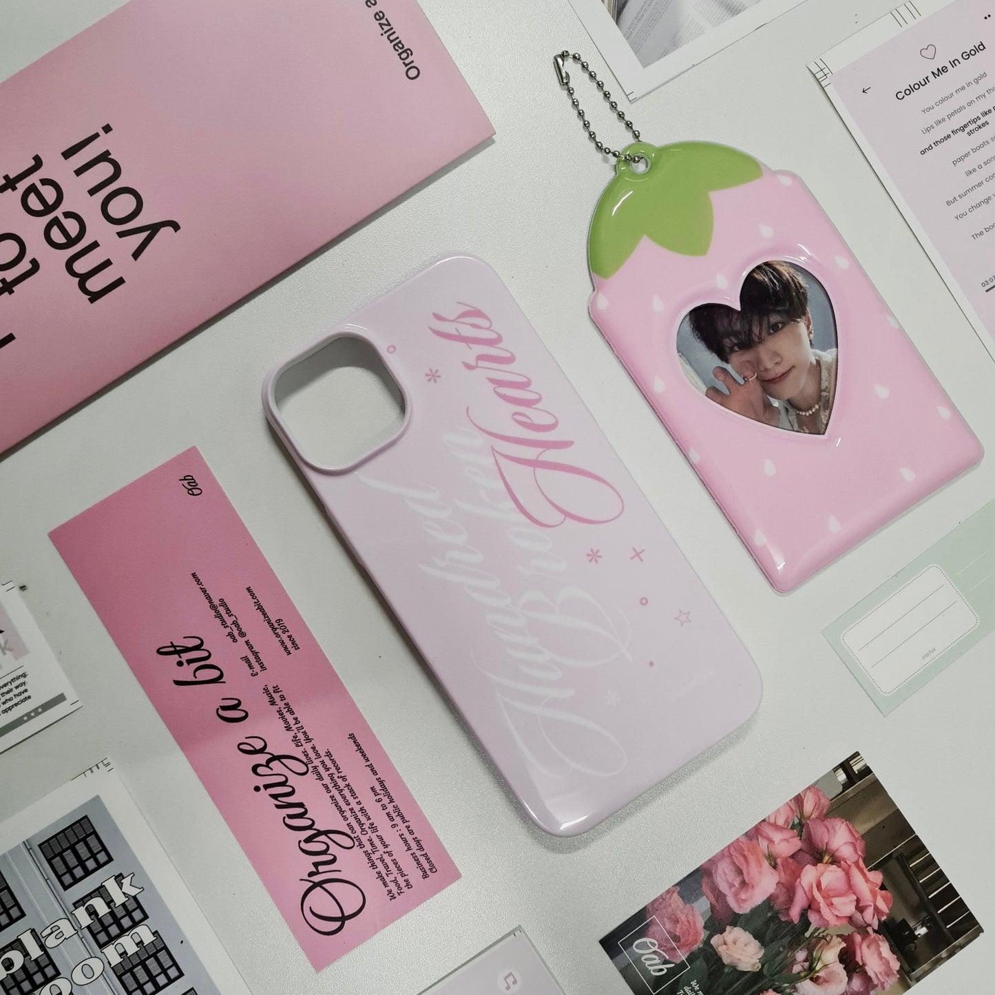 <madewithope | enhypen romance untold> hundred broken hearts hard shell phone case