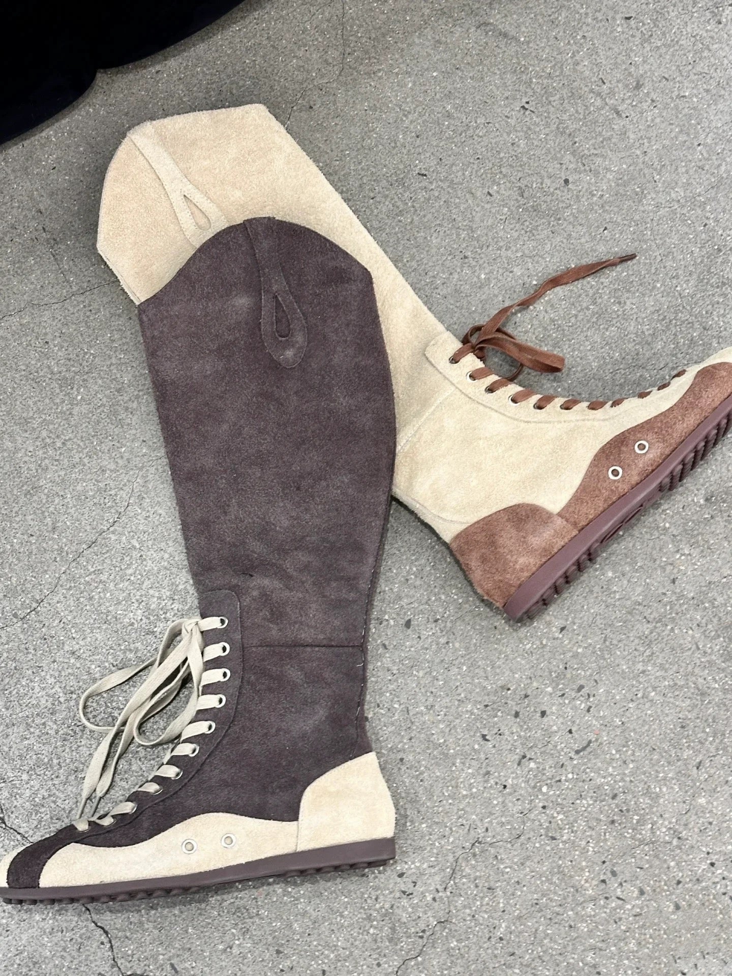 [cn | pre-order] sporty retro lace-up rider boots