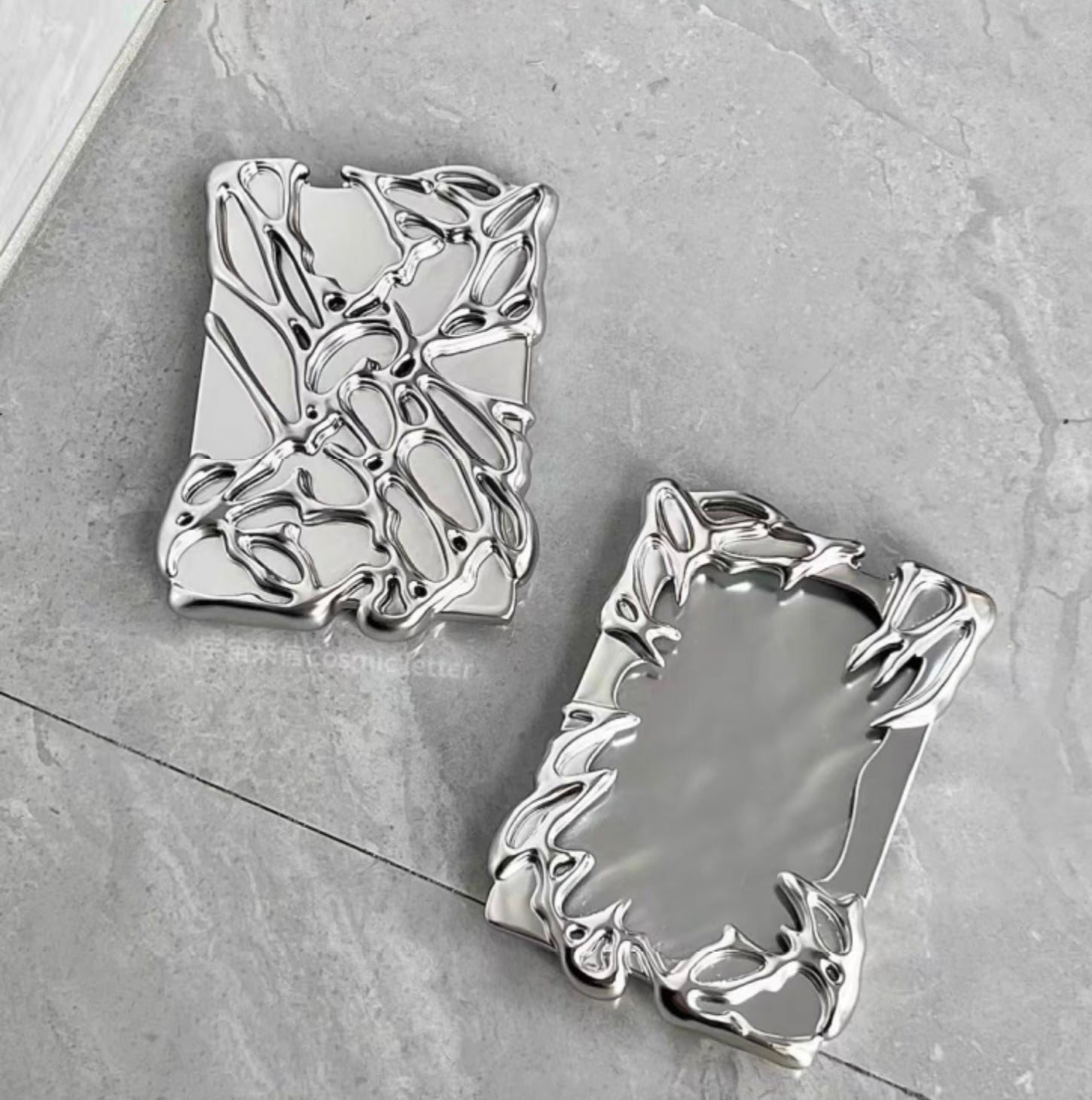 [cn | pre-order] chrome silver photocard holder