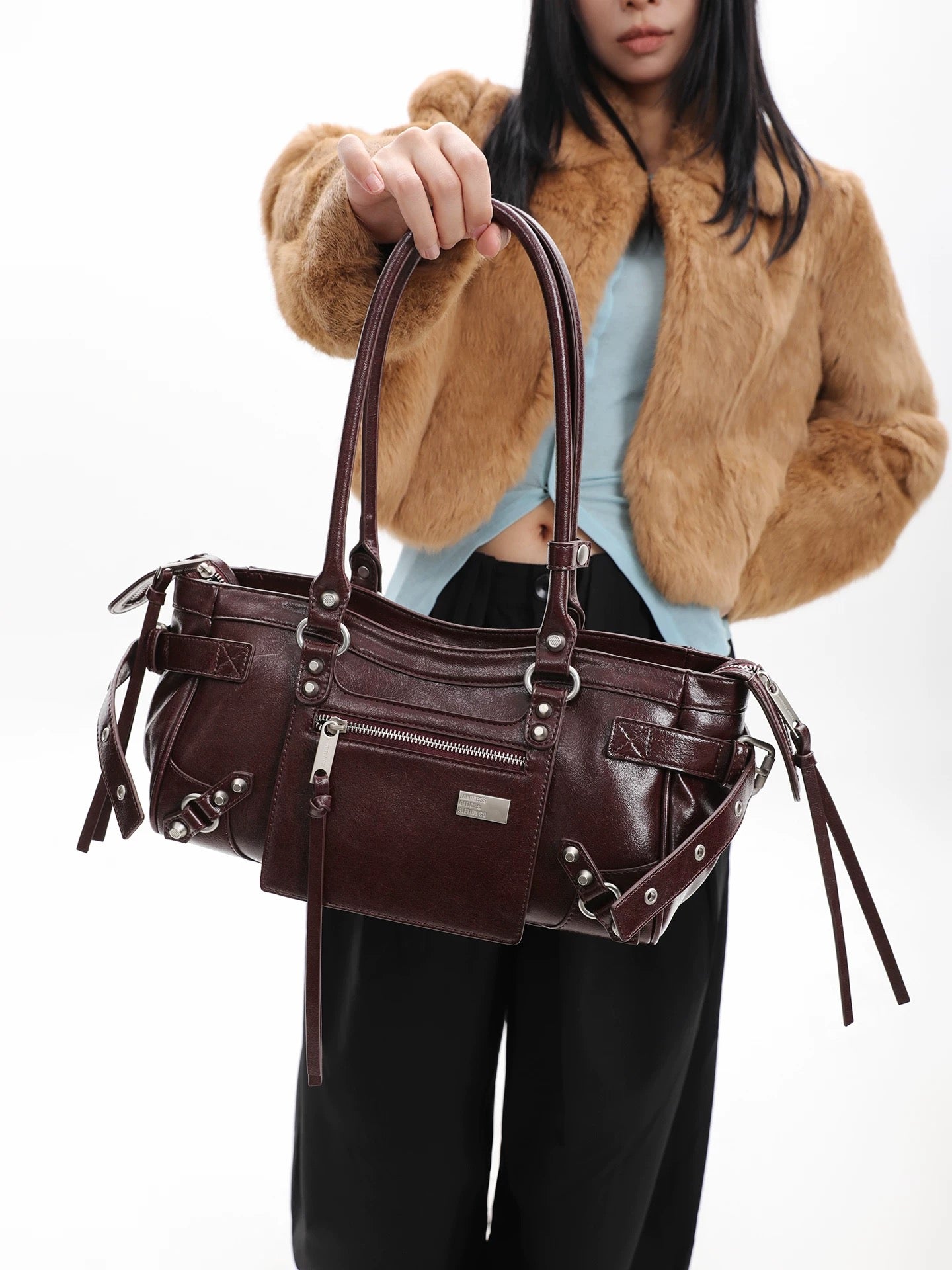 [cn | pre-order] jandress horricks rivet underarm motorcycle shoulder bag