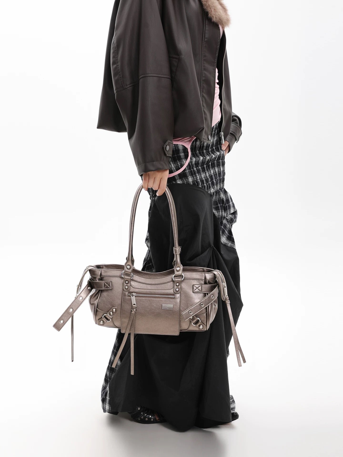 [cn | pre-order] jandress horricks rivet underarm motorcycle shoulder bag