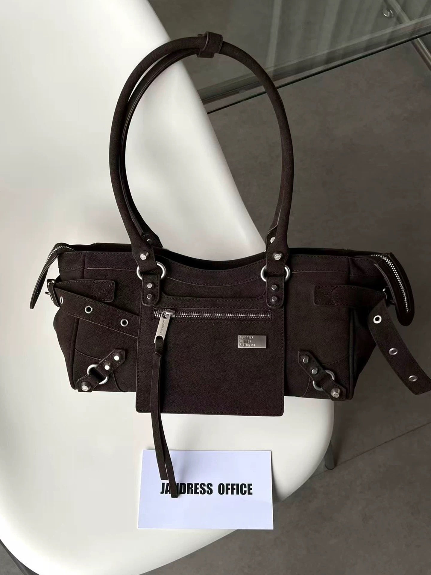 [cn | pre-order] jandress horricks rivet underarm motorcycle shoulder bag