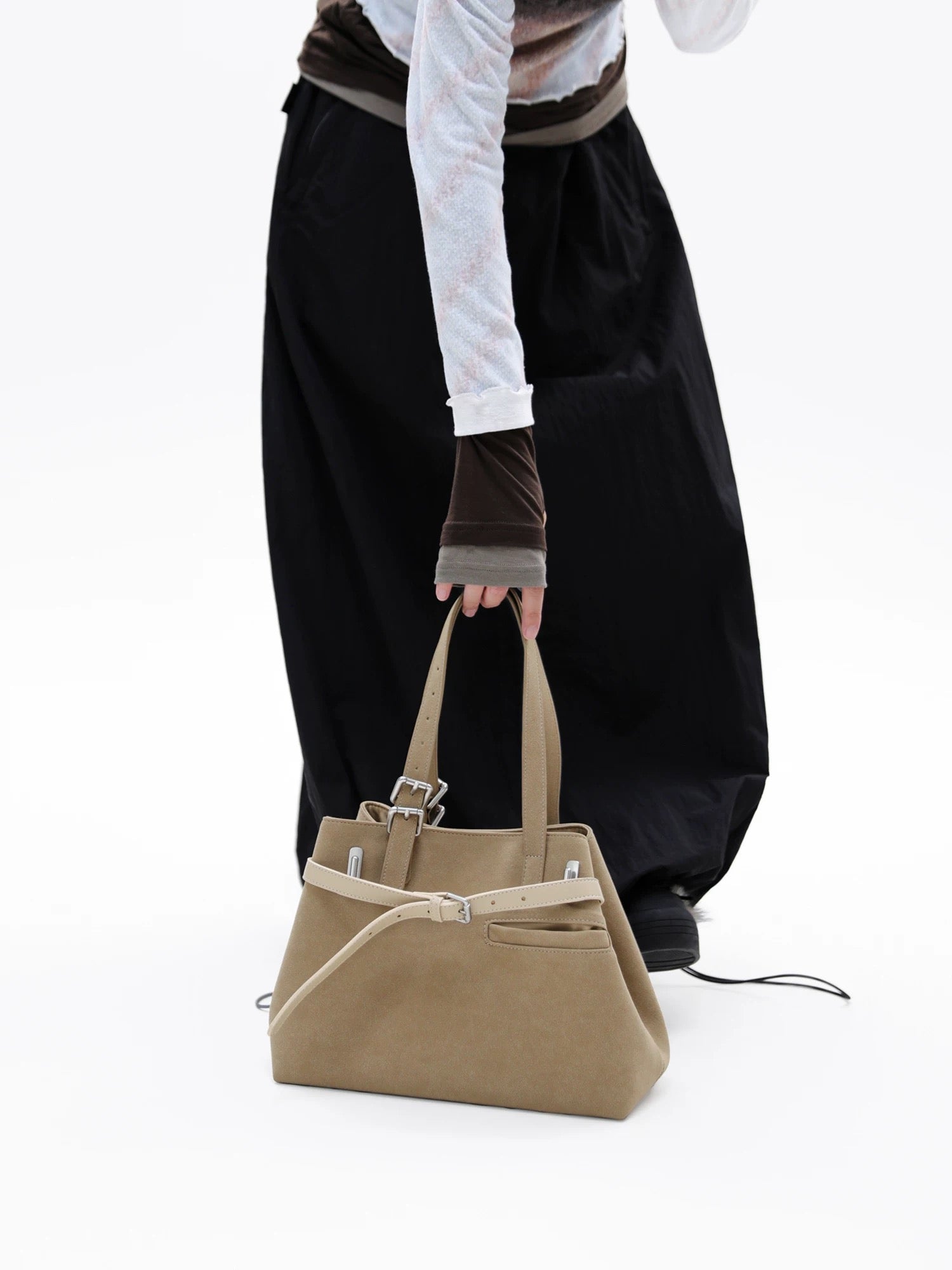[cn | pre-order] jandress gallini velvet shoulder tote bag - medium size