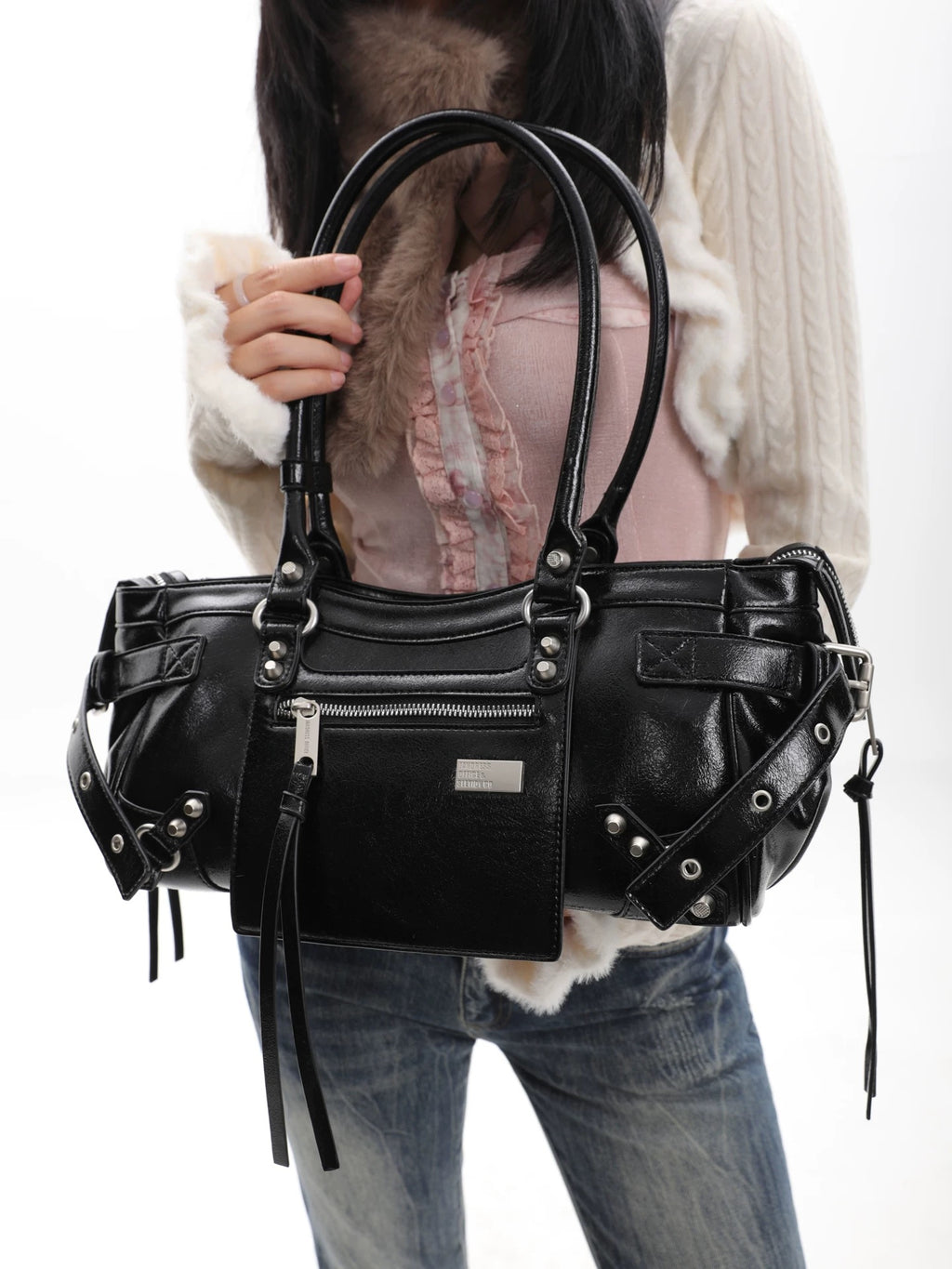 [cn | pre-order] jandress horricks rivet underarm motorcycle shoulder bag