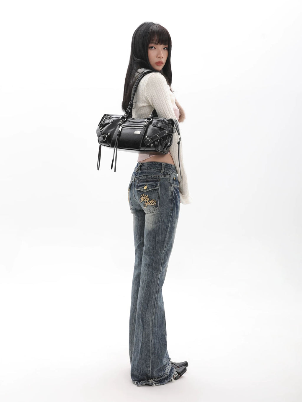 [cn | pre-order] jandress horricks rivet underarm motorcycle shoulder bag