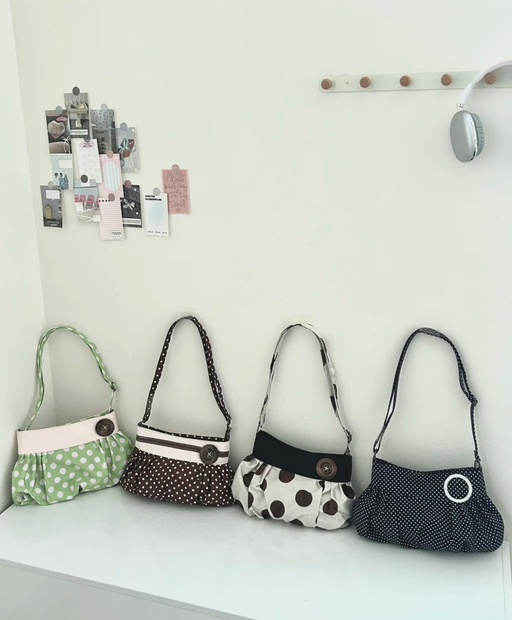 [cn | pre-order] polka dot bubble shoulder hobo bag