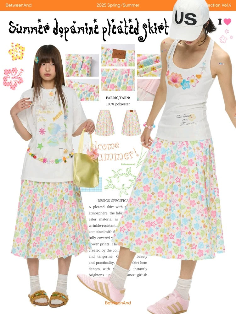 [BETWEENAND] summer dopamine pleated skirt