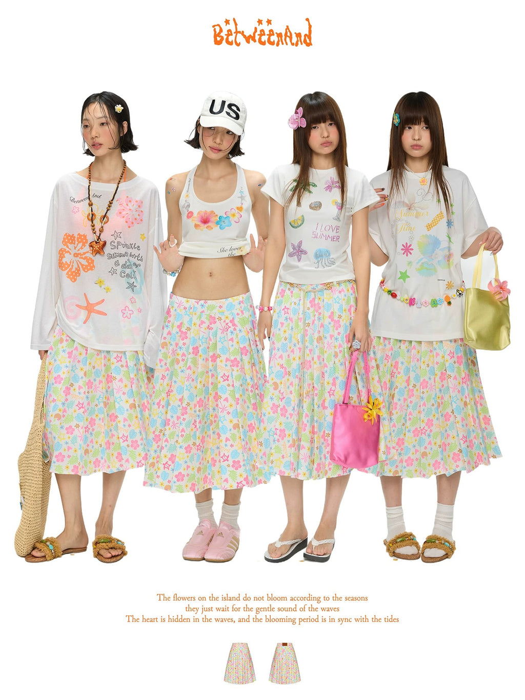 [BETWEENAND] summer dopamine pleated skirt