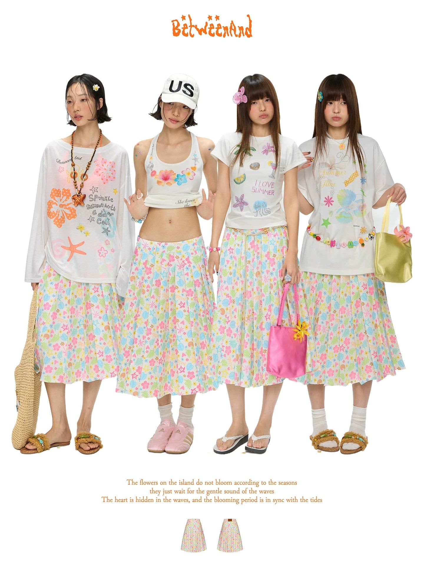 [BETWEENAND] summer dopamine pleated skirt