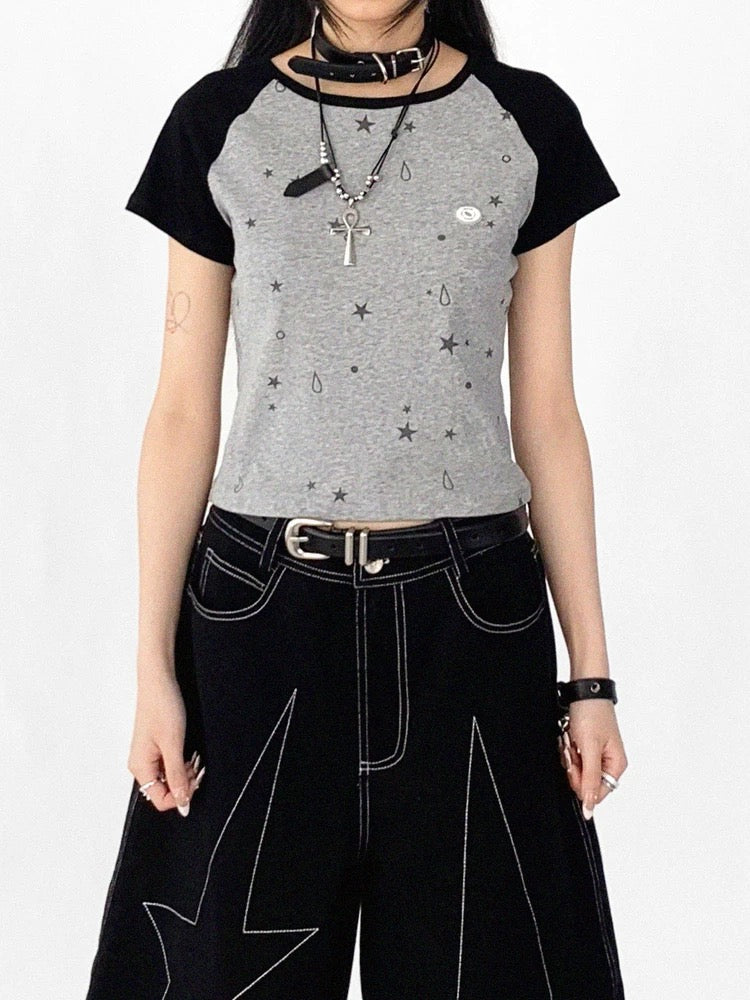 [innomood] tears star raglan top