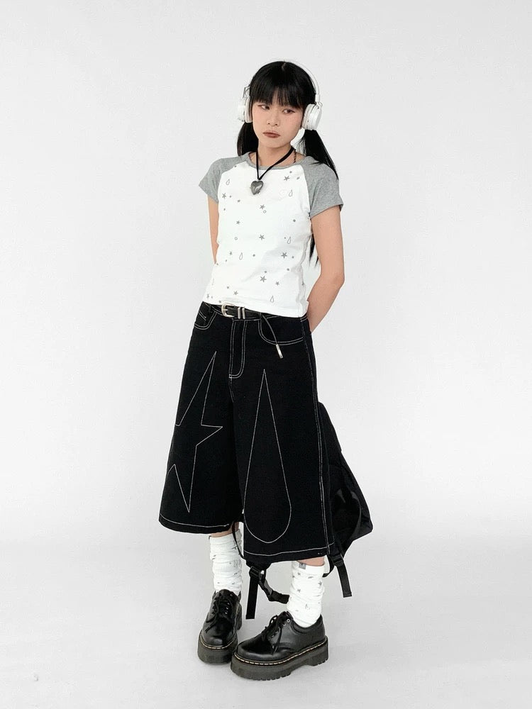 [innomood] tears star raglan top