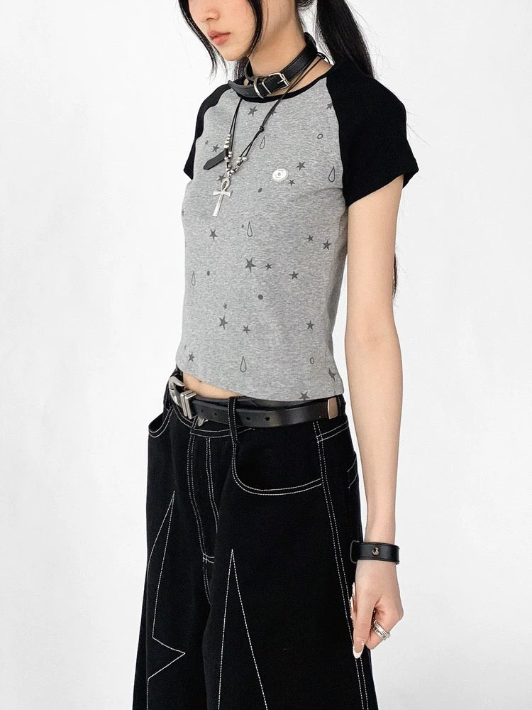 [innomood] tears star raglan top