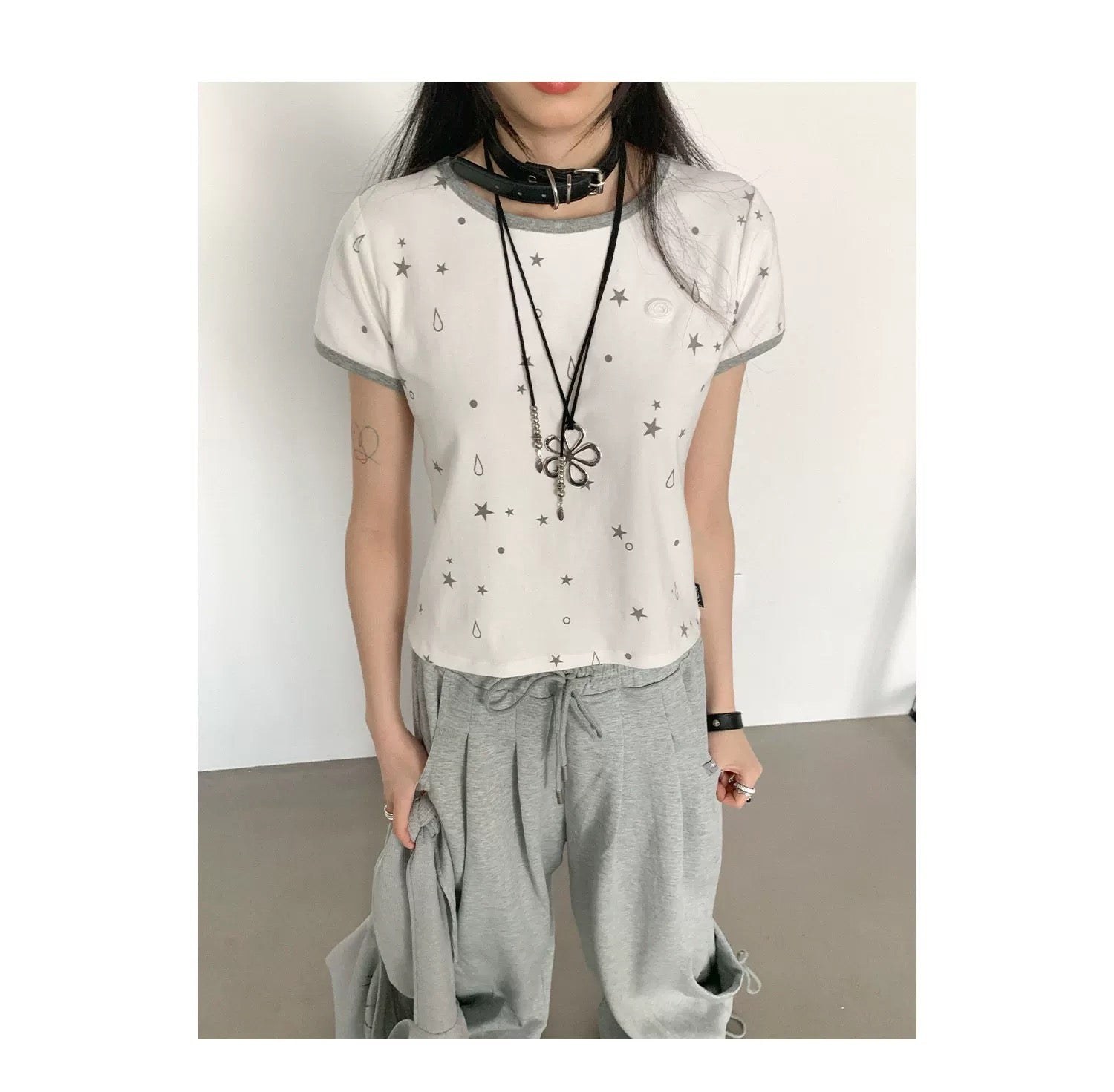 [innomood] tears star ringer tee