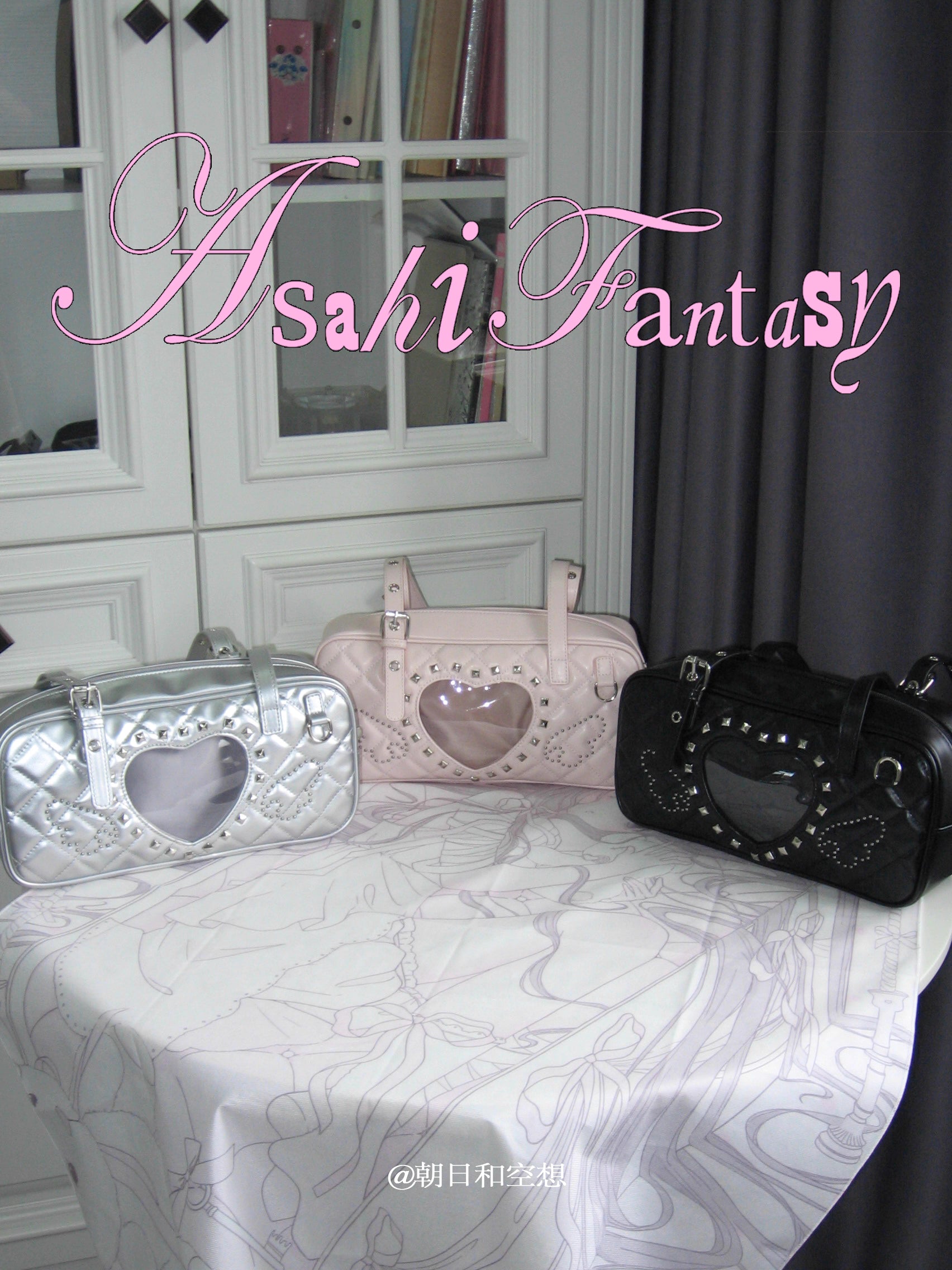 [cn | pre-order] asahi fantasy heart quilted ita shoulder bag