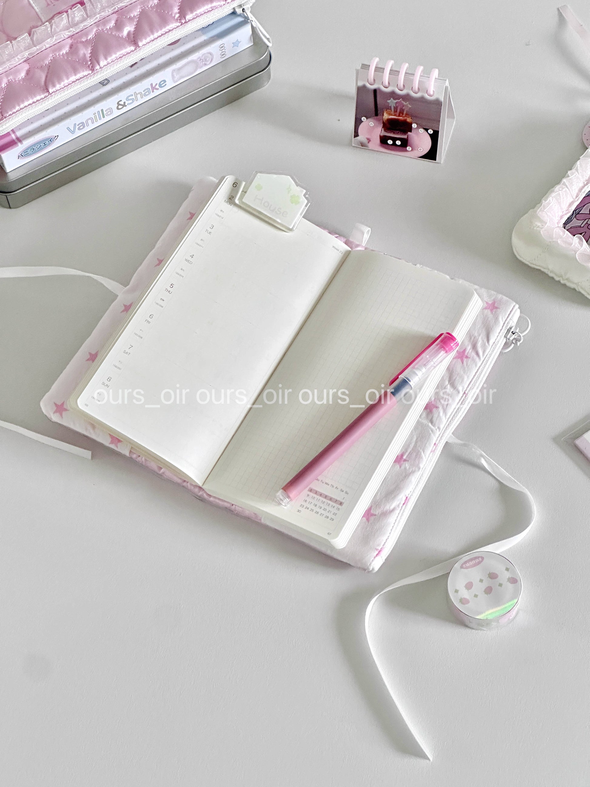 [cn | pre-order] ours oir heart quilted puff a6 half binder