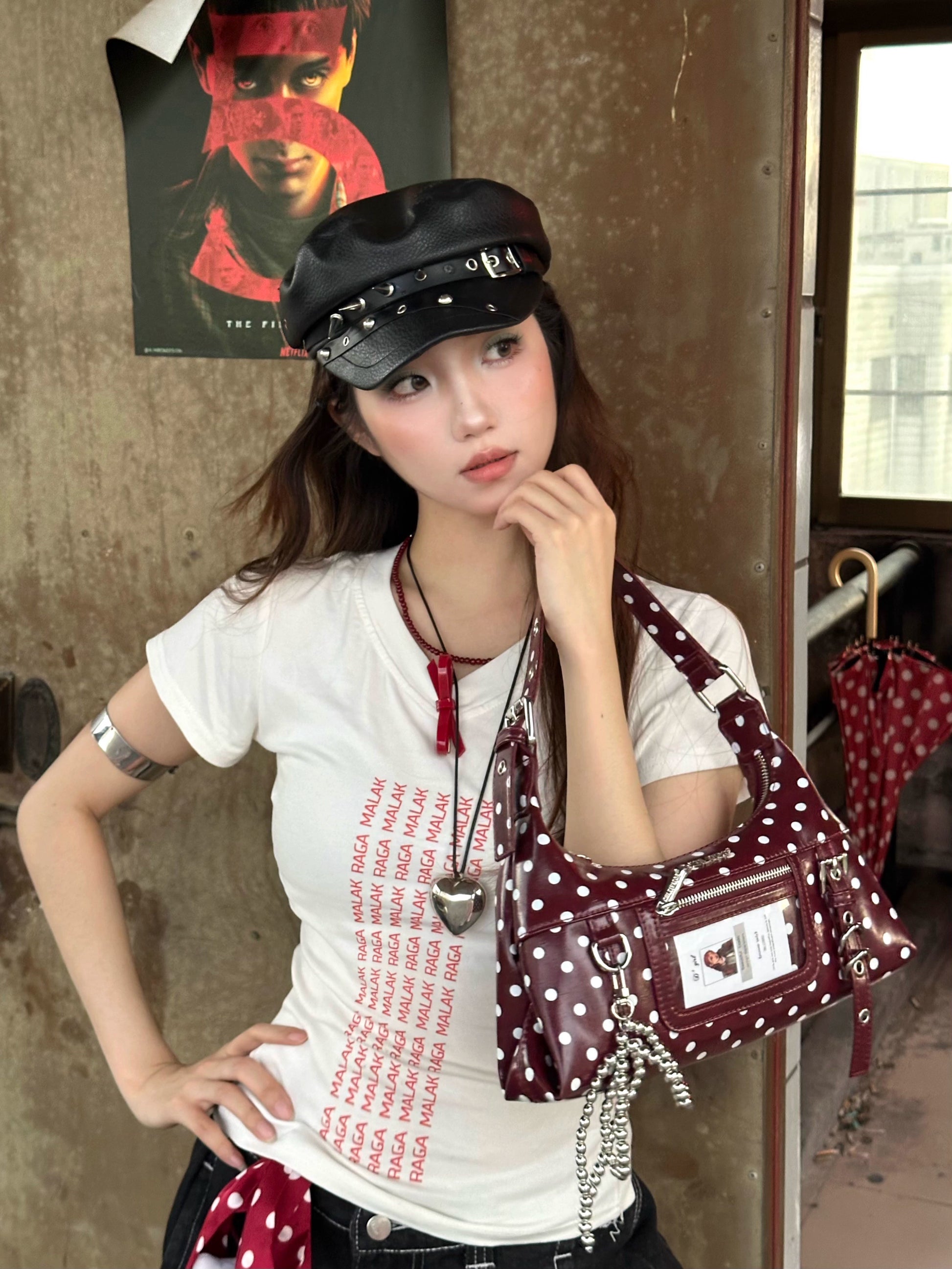 [cn | pre-order] cultivator polka crossbody hobo bag - mini