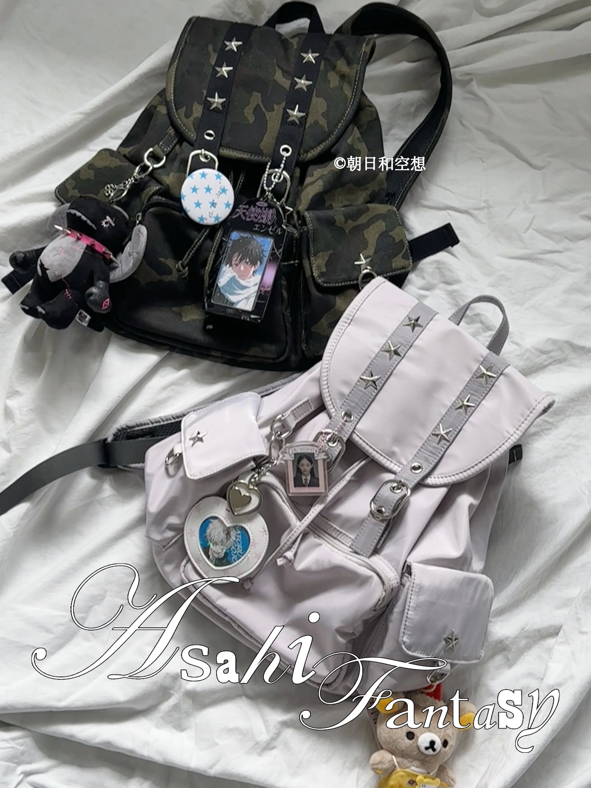 [cn | pre-order] asahi fantasy nylon canvas flap backpack