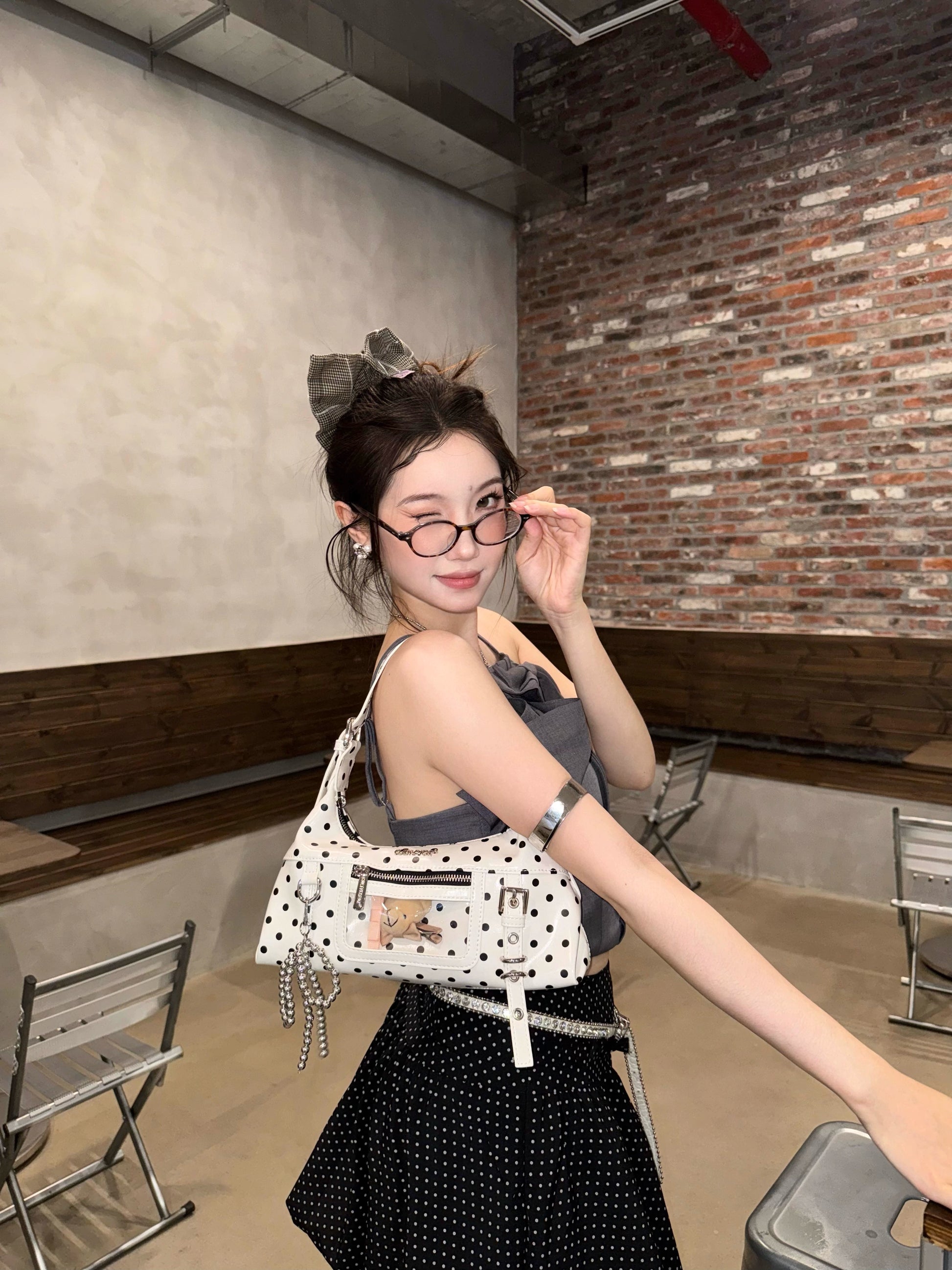 [cn | pre-order] cultivator polka crossbody hobo bag - mini
