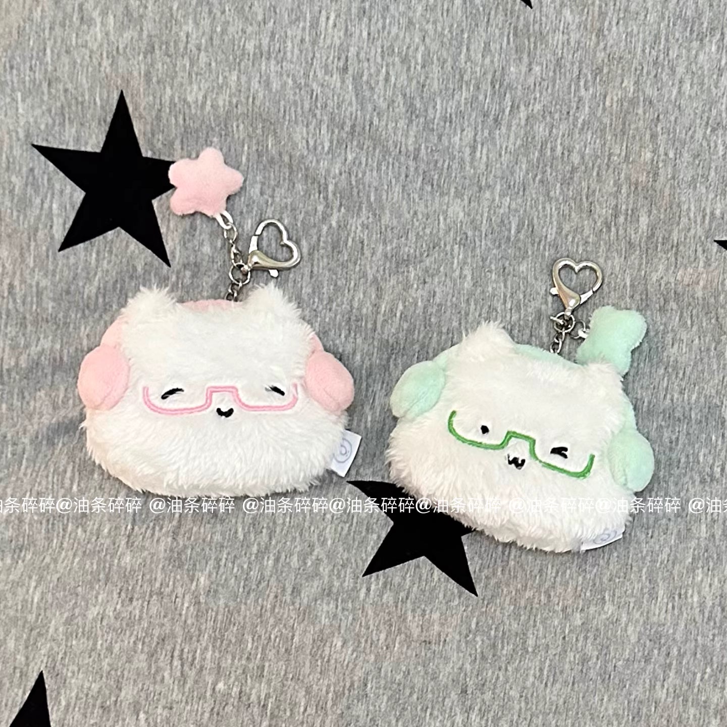 [cn | pre-order] white cat plush airpods pouch keyring