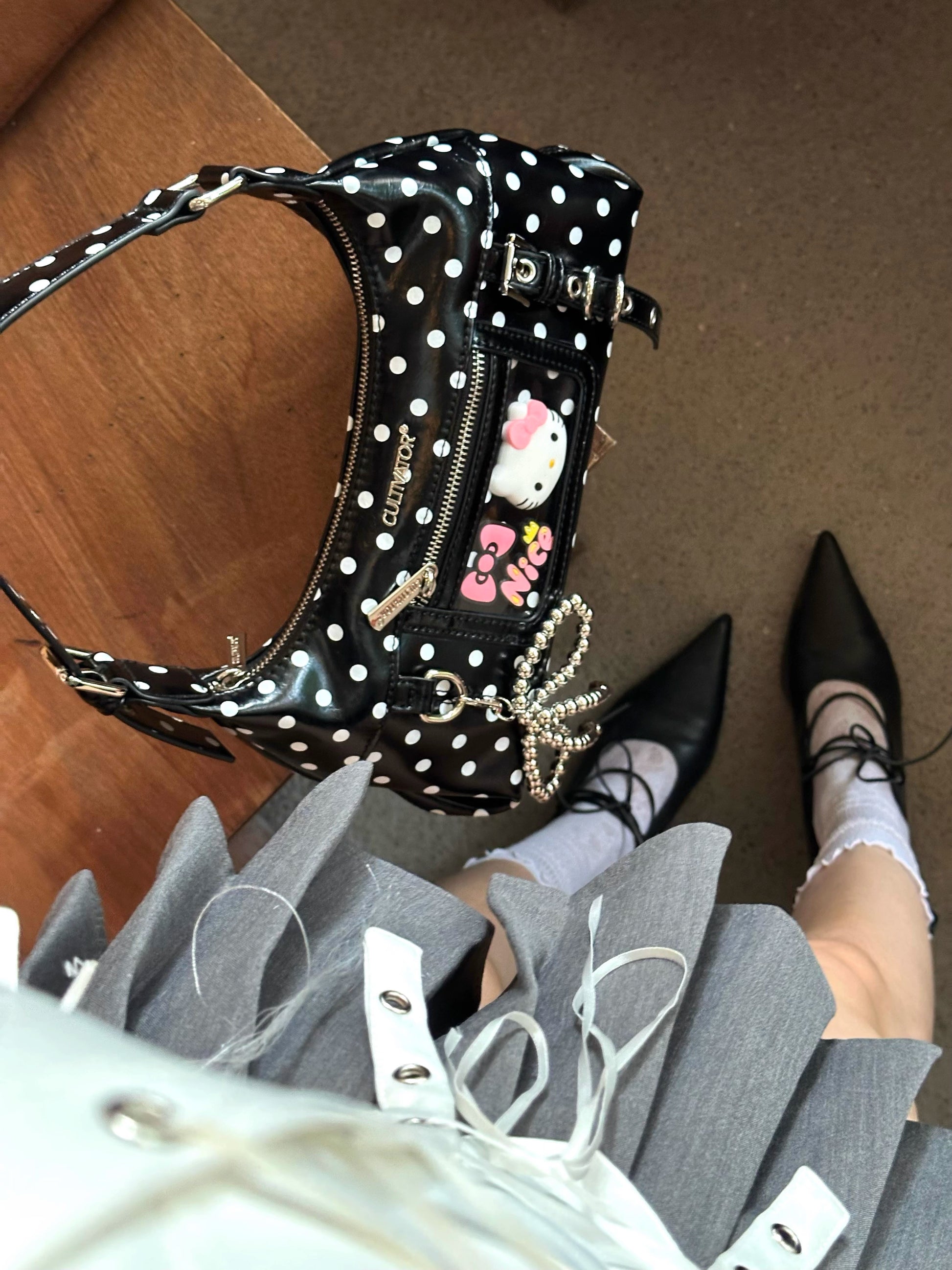 [cn | pre-order] cultivator polka crossbody hobo bag - mini