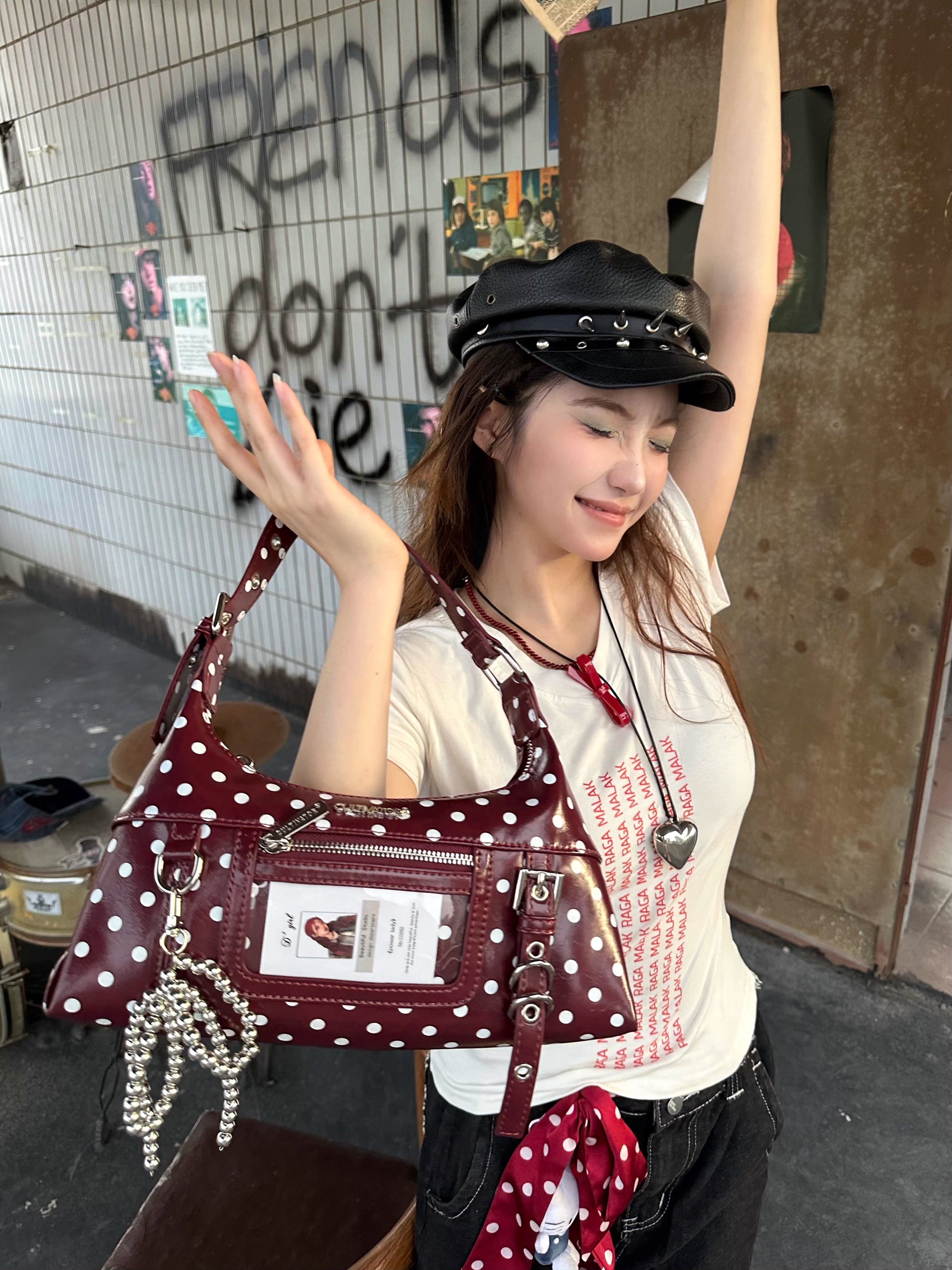 [cn | pre-order] cultivator polka crossbody hobo bag - mini