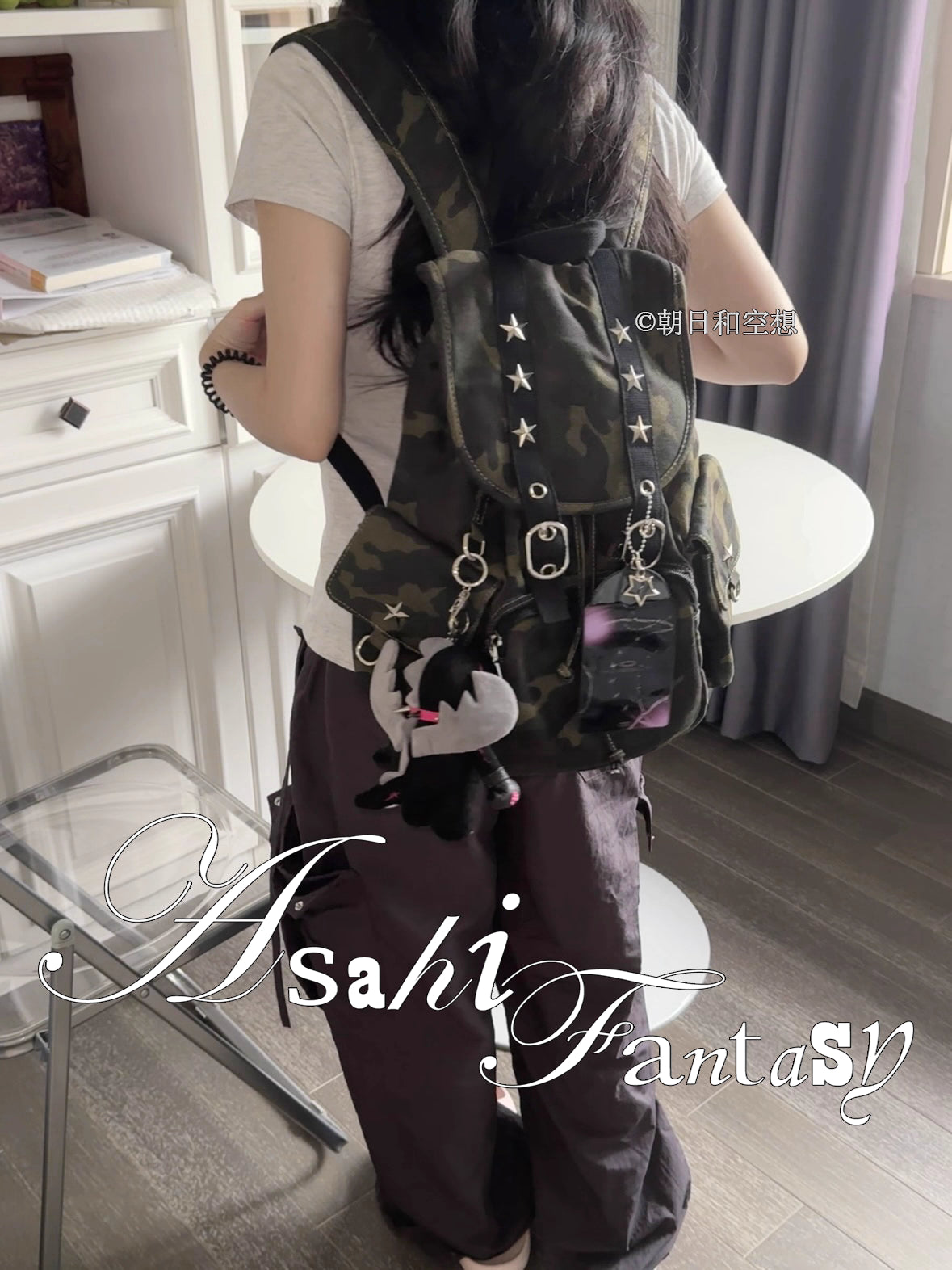 [cn | pre-order] asahi fantasy nylon canvas flap backpack