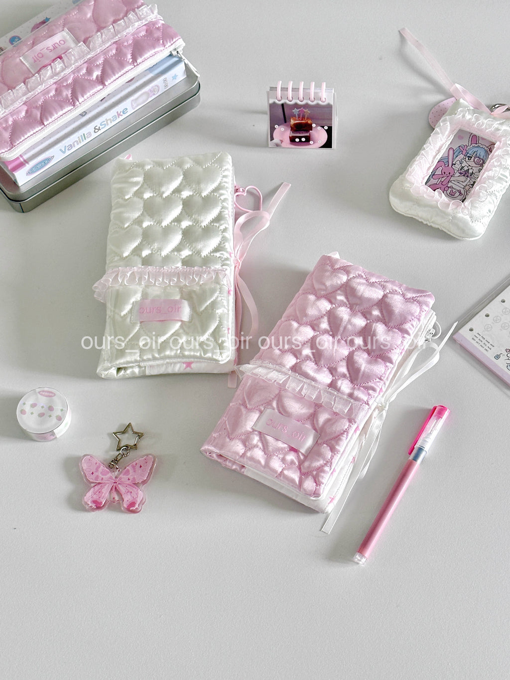 [cn | pre-order] ours oir heart quilted puff a6 half binder