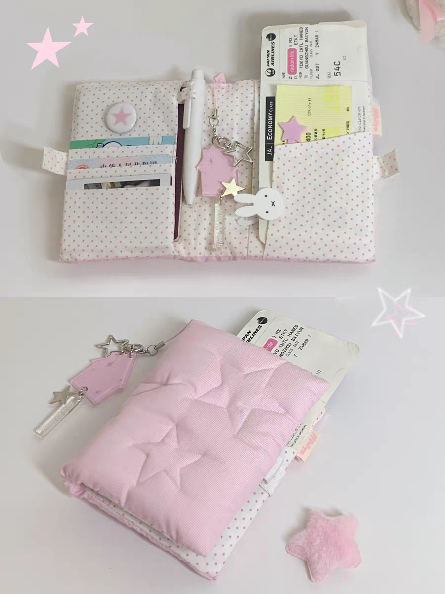 [cn | pre-order] star quilted puff travel passport holder