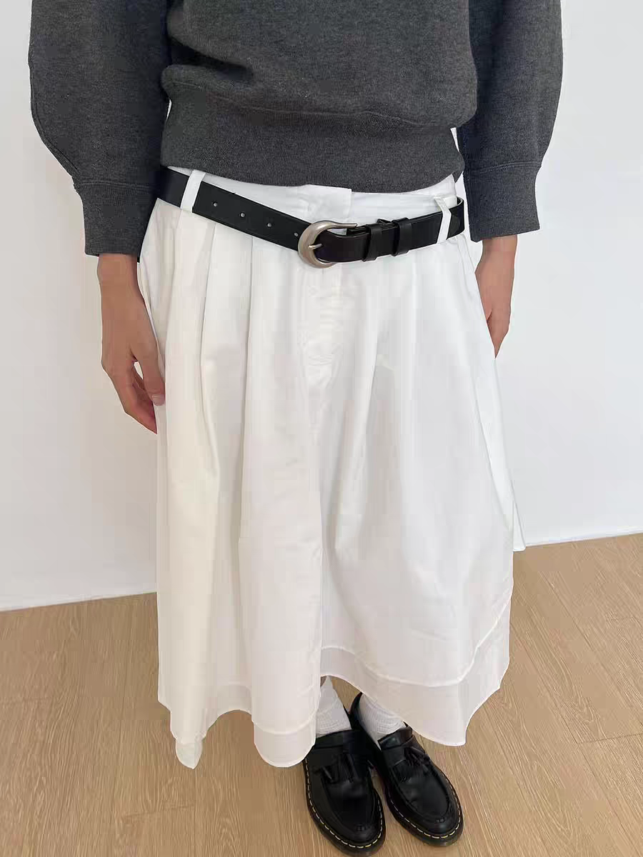 [SOF SELECT] layered a-line midi skirt