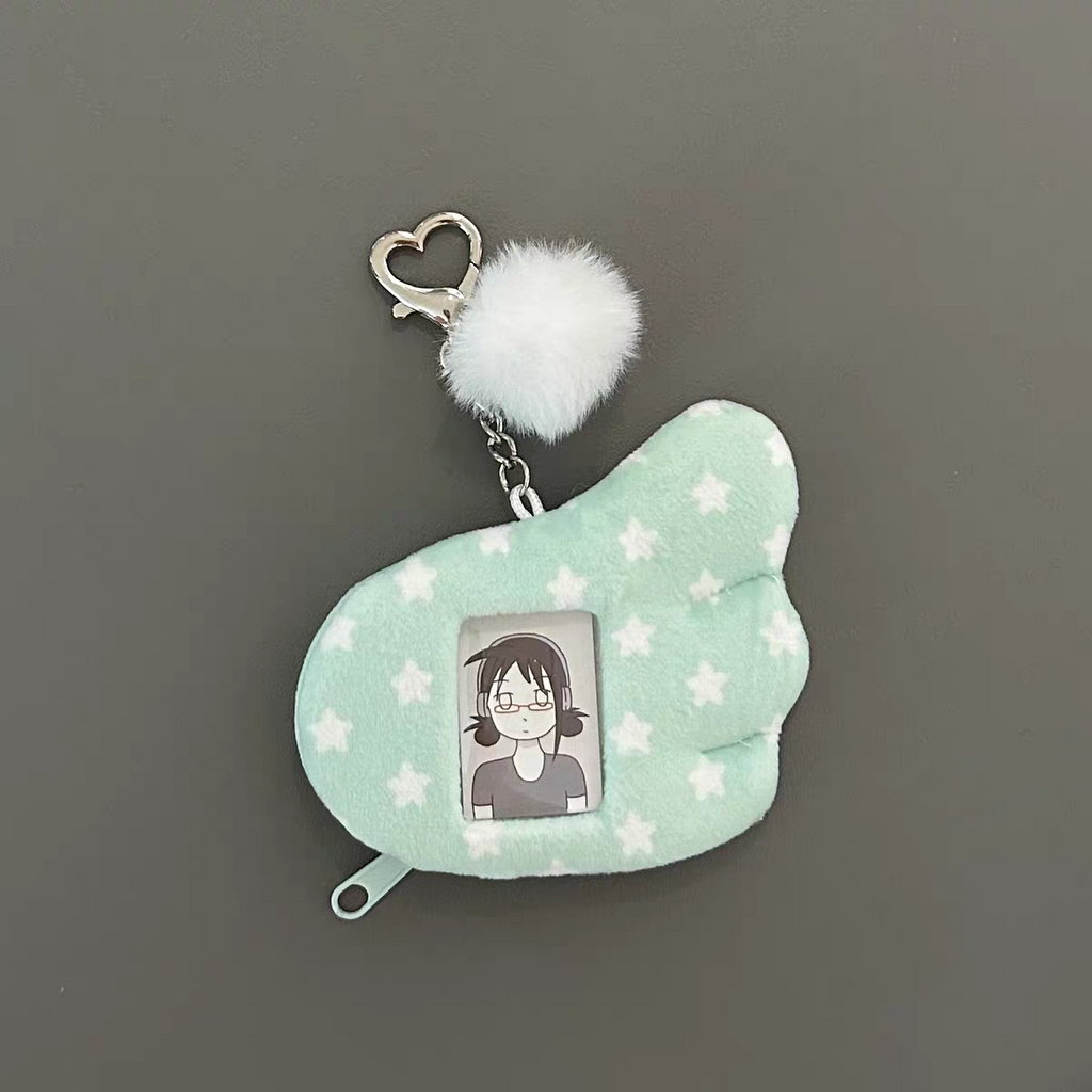[cn | pre-order] polka angel wing photo holder keyring