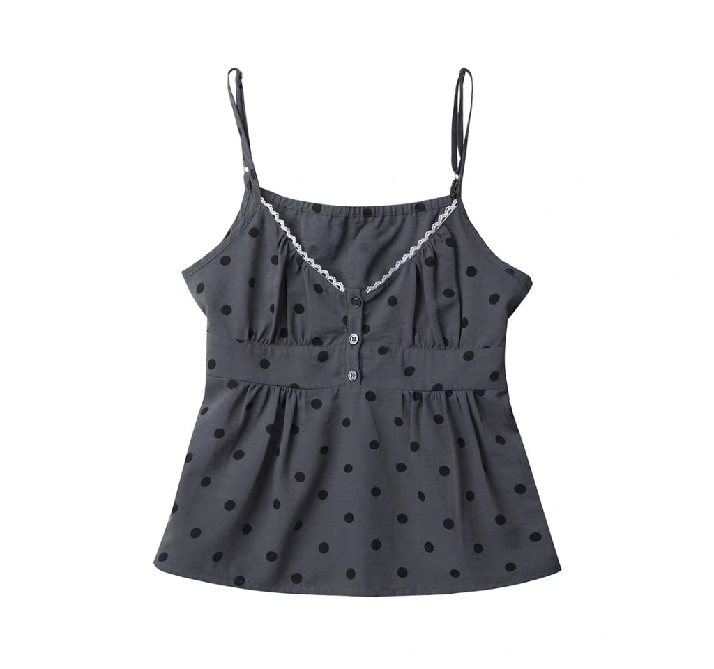 [NECYSTUDIO] polka camisole top