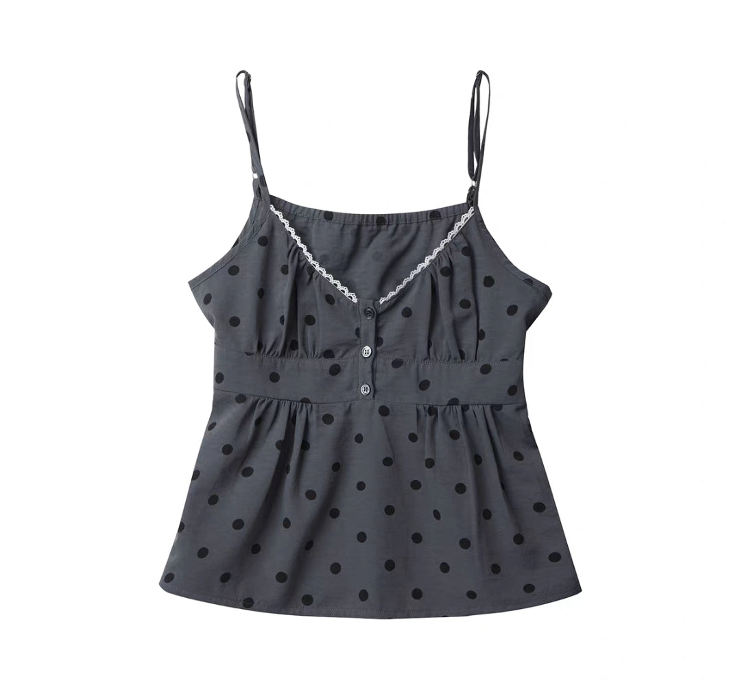 [NECYSTUDIO] polka camisole top