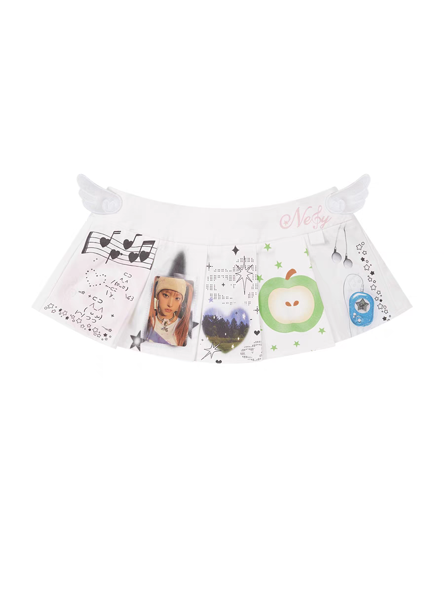 [NELY] layer mini skirt with photocard slot