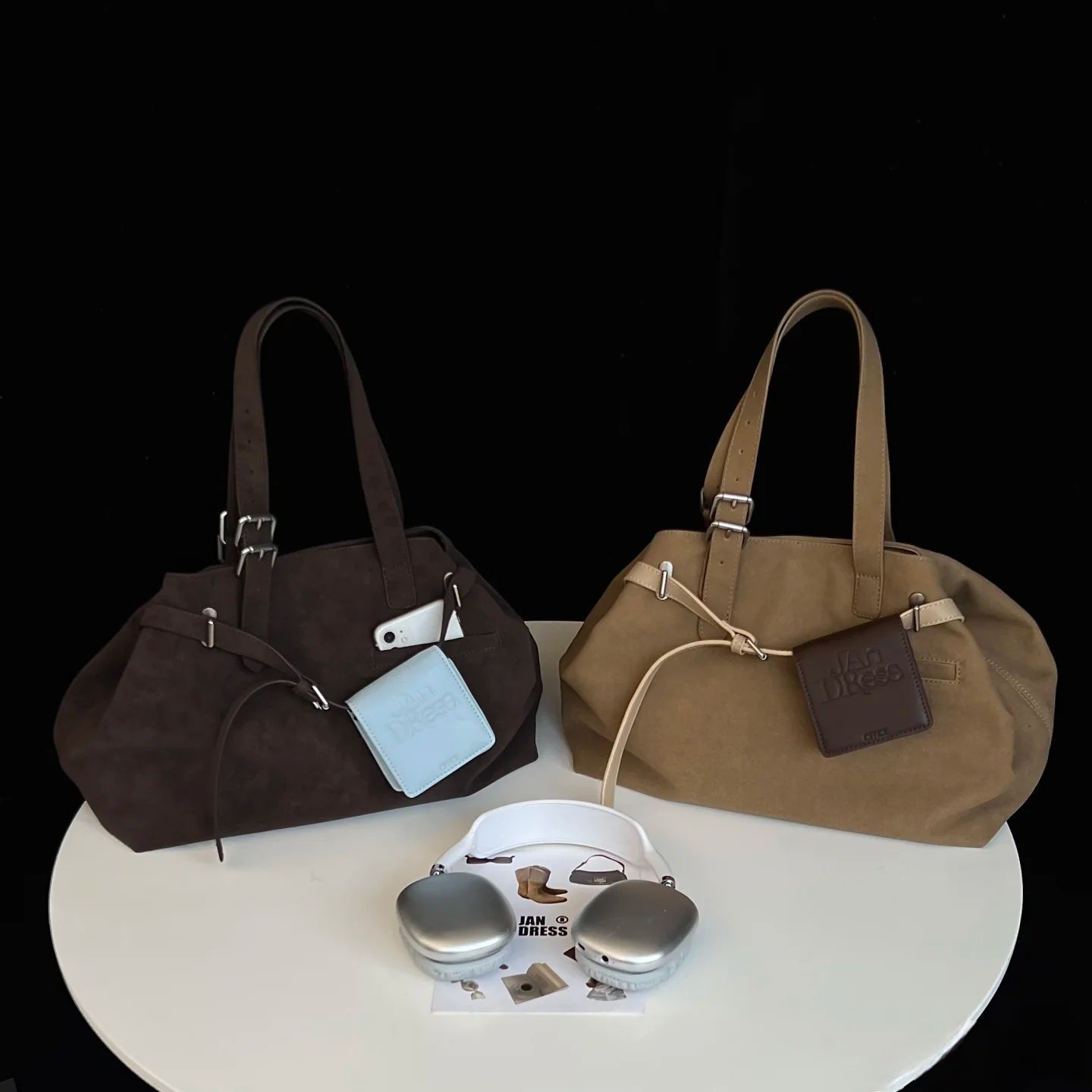 [cn | pre-order] jandress gallini velvet shoulder tote bag - large size