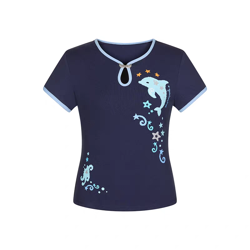[BETWEENAND x suiso] dolphin forward shoulder t-shirt