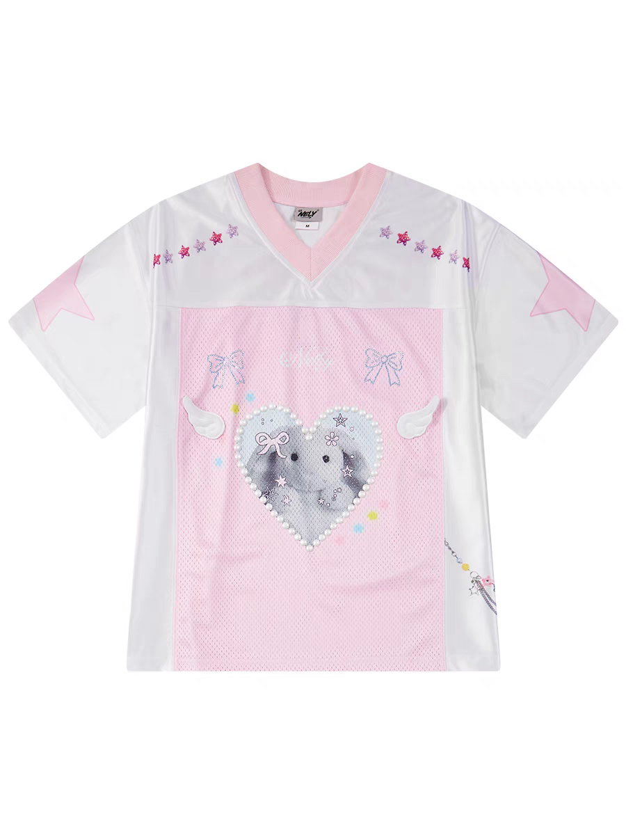 [NELY] kitty rabbit coquette jersey sports shirt