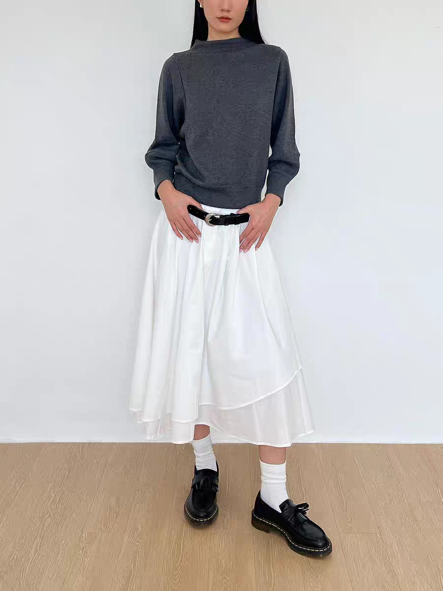 [SOF SELECT] layered a-line midi skirt