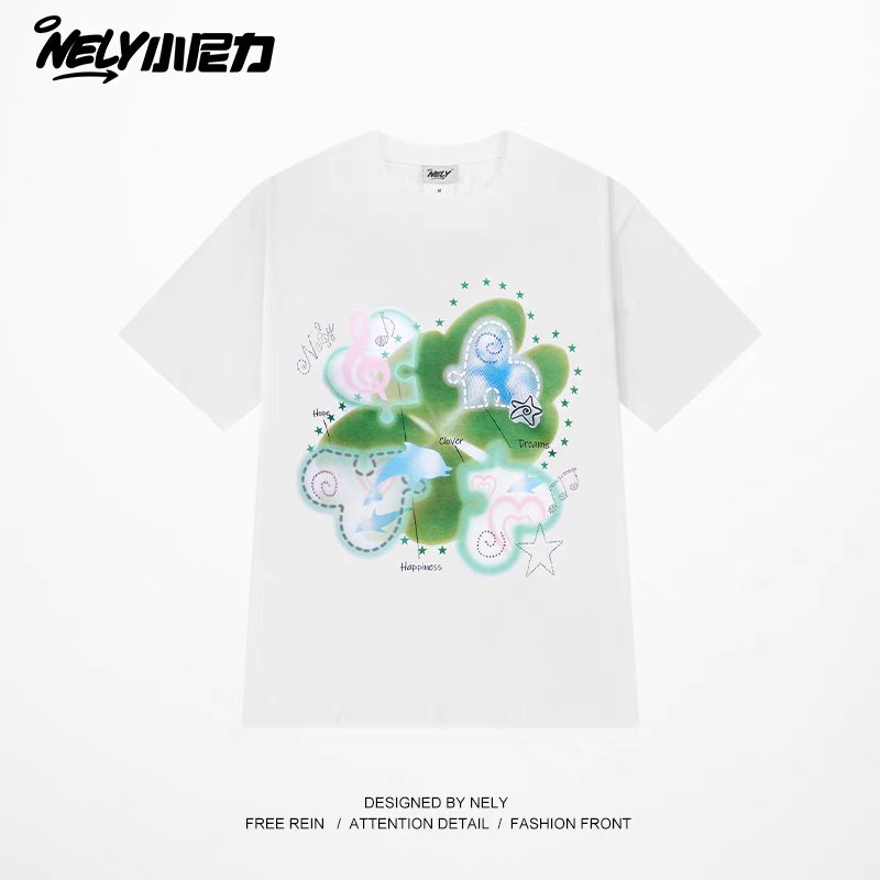 [NELY] four leaf clover lucky shirt