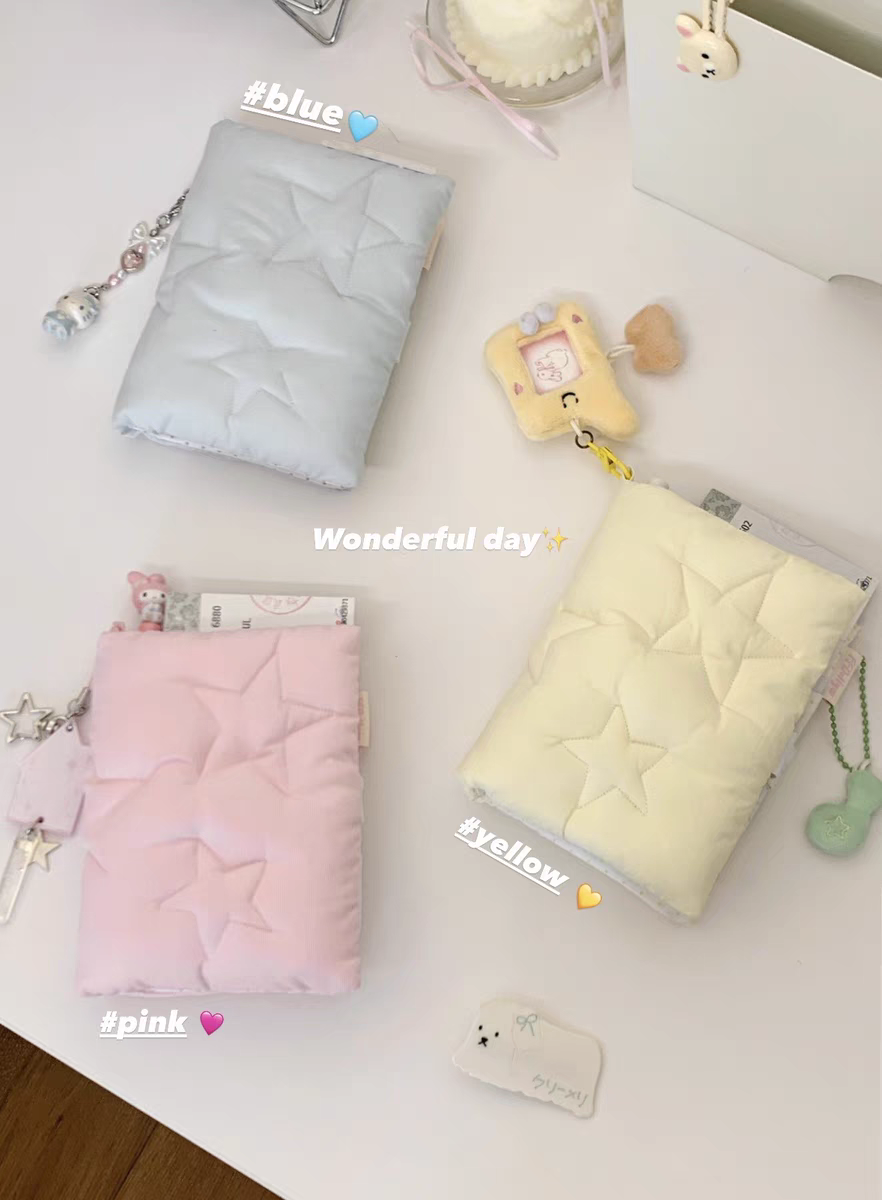 [cn | pre-order] star quilted puff travel passport holder