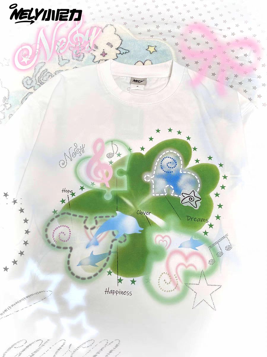 [NELY] four leaf clover lucky shirt