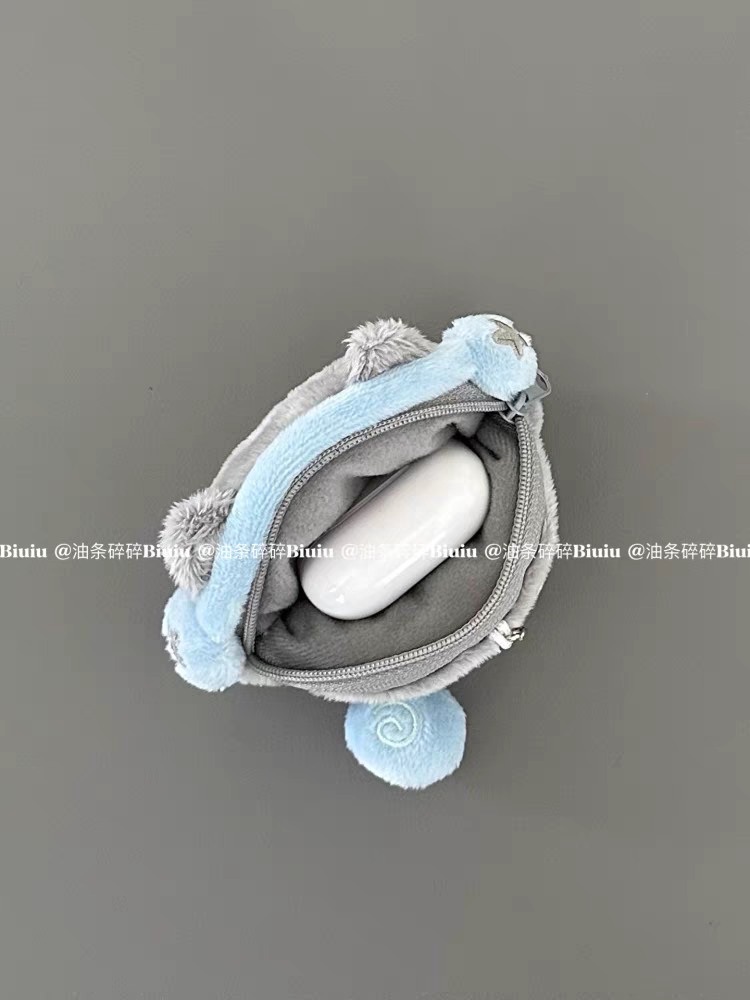 [cn | pre-order] biuiu black cat plush airpods pouch keyring
