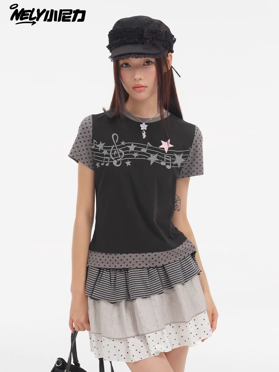 [NELY] musical notes shirt