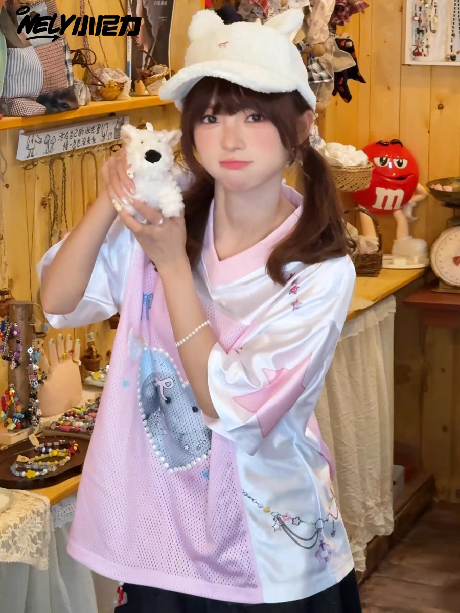 [NELY] kitty rabbit coquette jersey sports shirt
