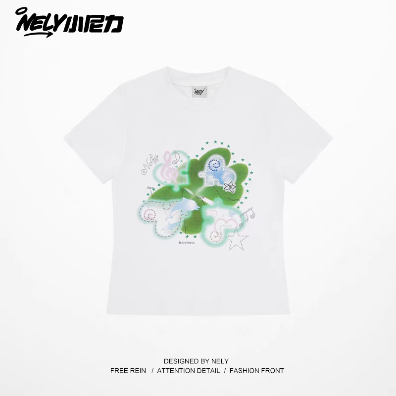 [NELY] four leaf clover lucky shirt
